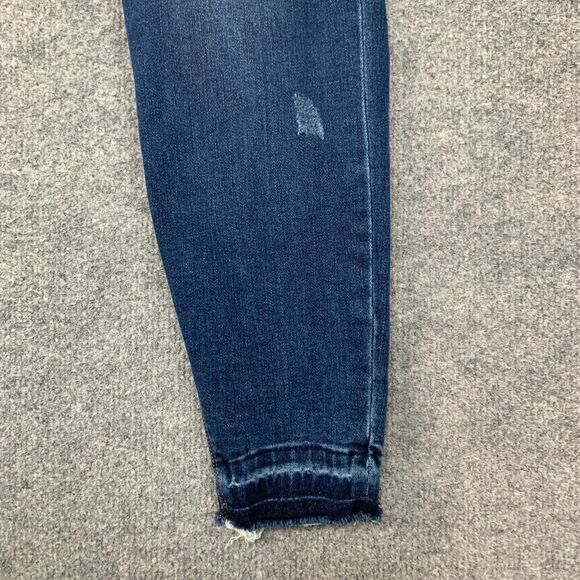 Spanx by Sara Blakely Jeggings Womens L Large Blue Denim Distressed Shape & Lift - Picture 3 of 15